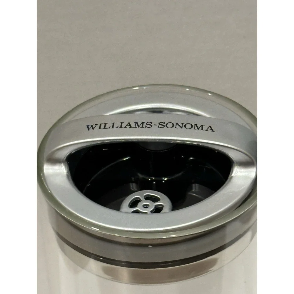 Williams Sonoma Evac Glass Canister Cup w/ Lid Removes Air Large Spoon 46 oz Set